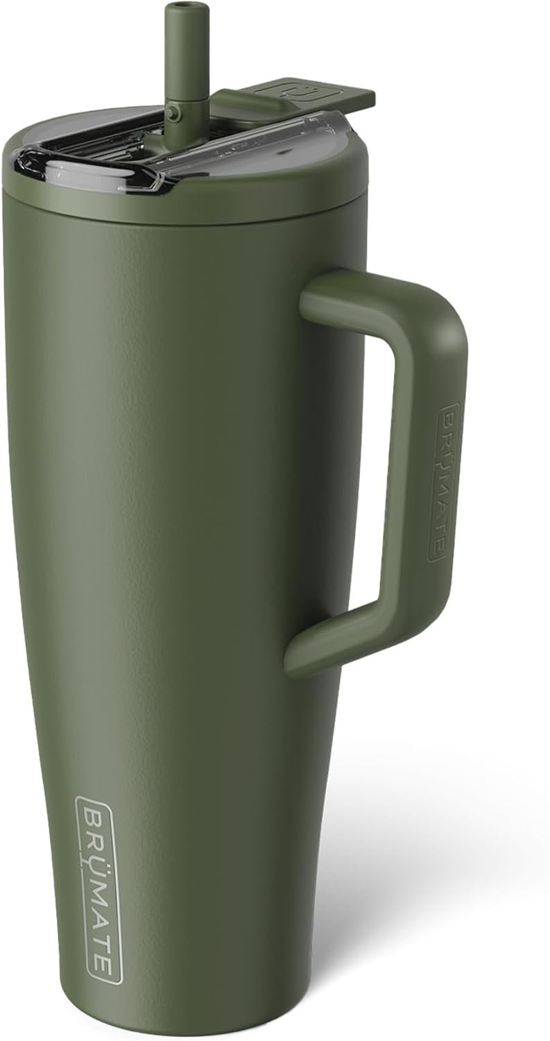 BrüMate Era Flip 40oz Tumbler with 100% Leakproof Covered Straw Lid | Hygienic Covered Straw | Insulated Stainless Steel Water Bottle with Handle | Cup Holder Friendly | BPA-Free (Lilac Dusk) - Image 8