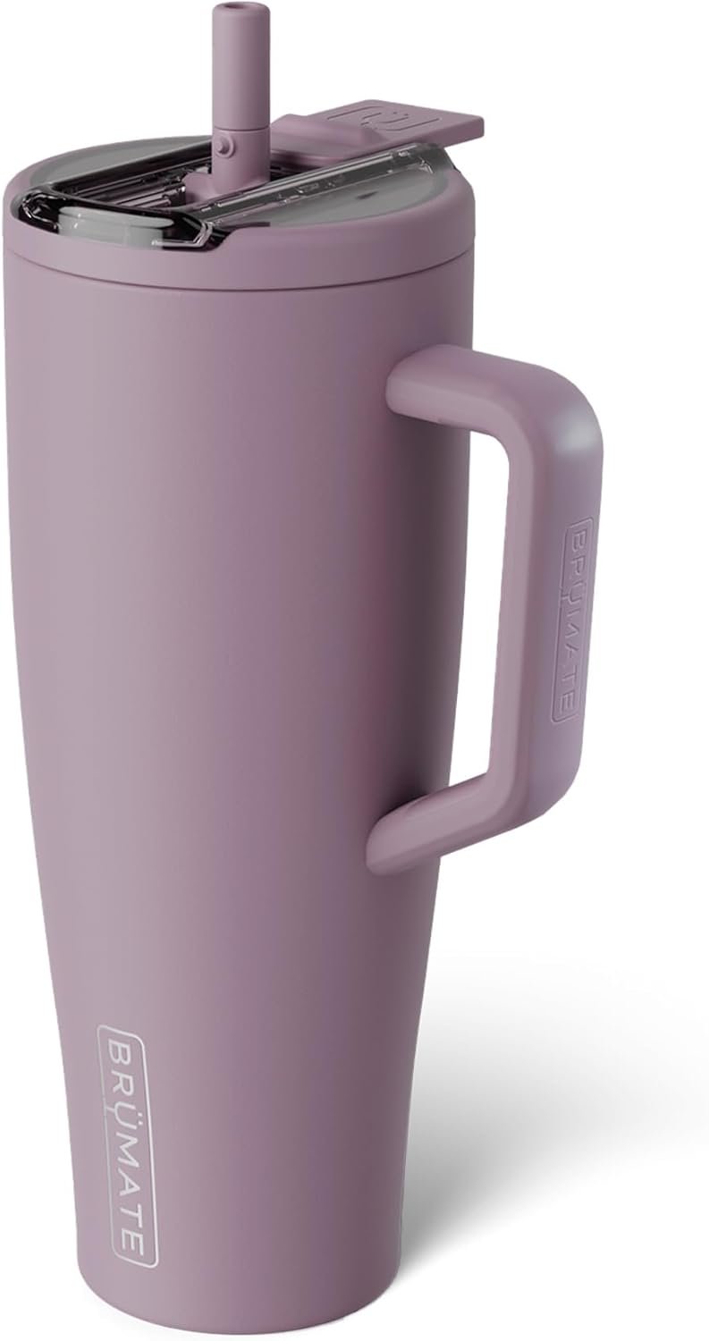 BrüMate Era Flip 40oz Tumbler with 100% Leakproof Covered Straw Lid | Hygienic Covered Straw | Insulated Stainless Steel Water Bottle with Handle | Cup Holder Friendly | BPA-Free (Lilac Dusk) - Image 3