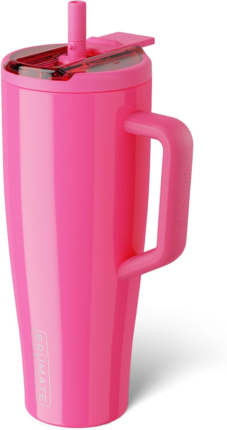 BrüMate Era Flip 40oz Tumbler with 100% Leakproof Covered Straw Lid | Hygienic Covered Straw | Insulated Stainless Steel Water Bottle with Handle | Cup Holder Friendly | BPA-Free (Lilac Dusk) - Image 7