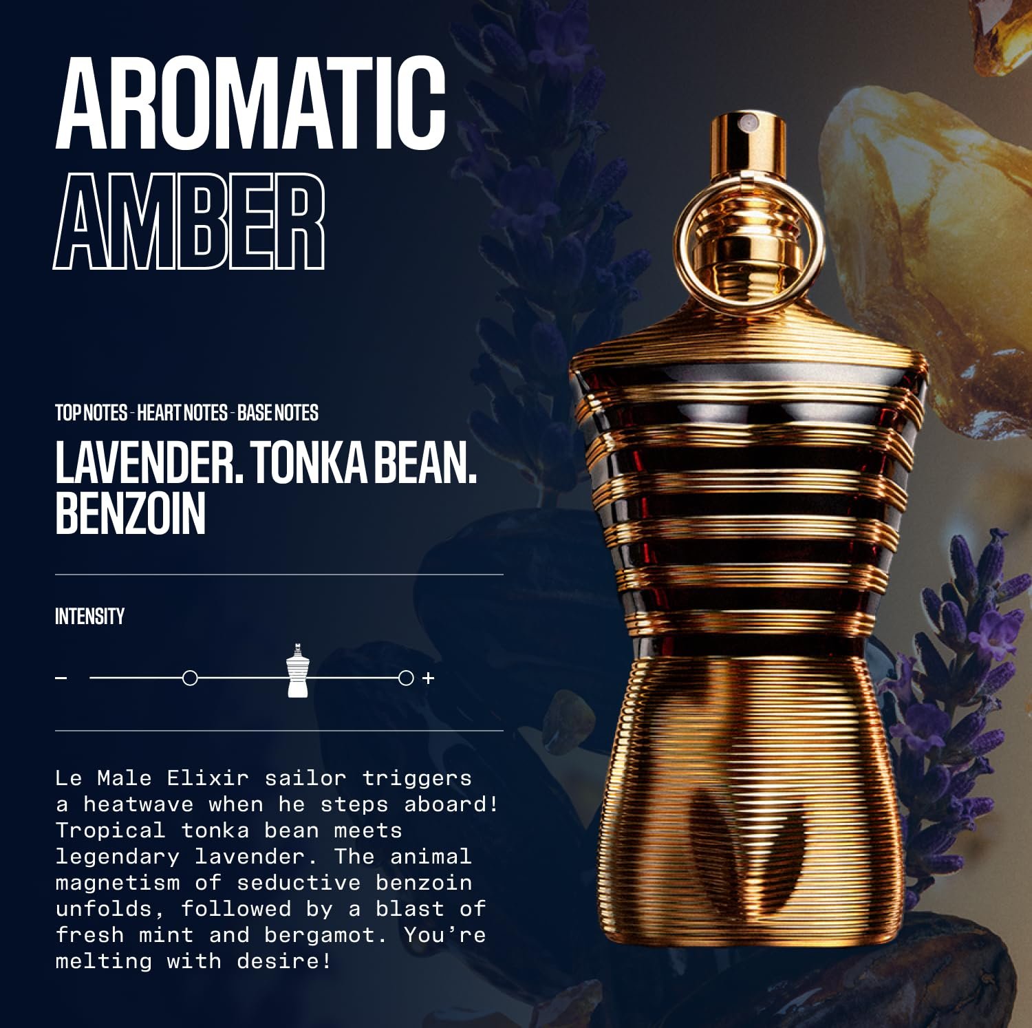Jean Paul Gaultier Le Male Elixir Parfum Duo | Full Size 4.2 oz & Travel Spray 0.34 oz, Long-Lasting Woody Aromatic Cologne for Men, Fragrance Gift Set - Image 5