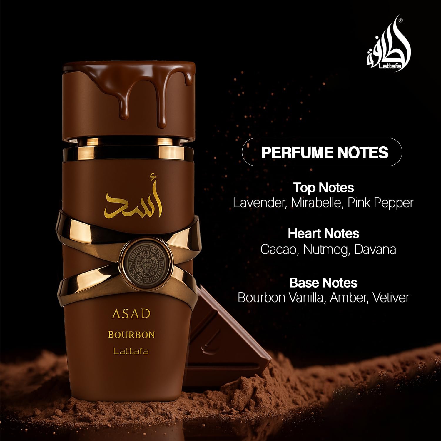 Lattafa Asad Bourbon for Unisex Eau de Parfum Spray, 3.4 Ounce / 100 ml | for Unisex - Image 3