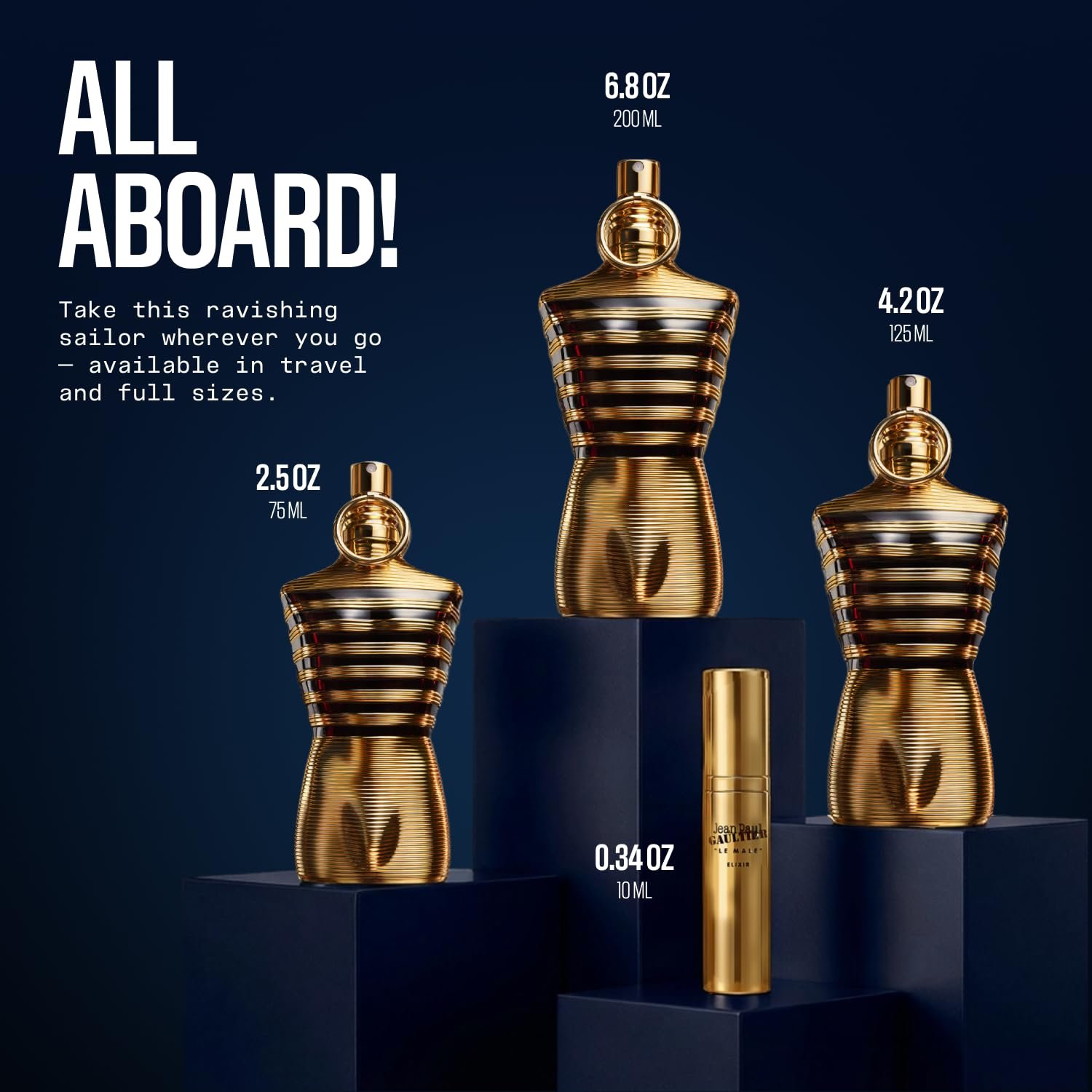 Jean Paul Gaultier Le Male Elixir Parfum Duo | Full Size 4.2 oz & Travel Spray 0.34 oz, Long-Lasting Woody Aromatic Cologne for Men, Fragrance Gift Set - Image 7