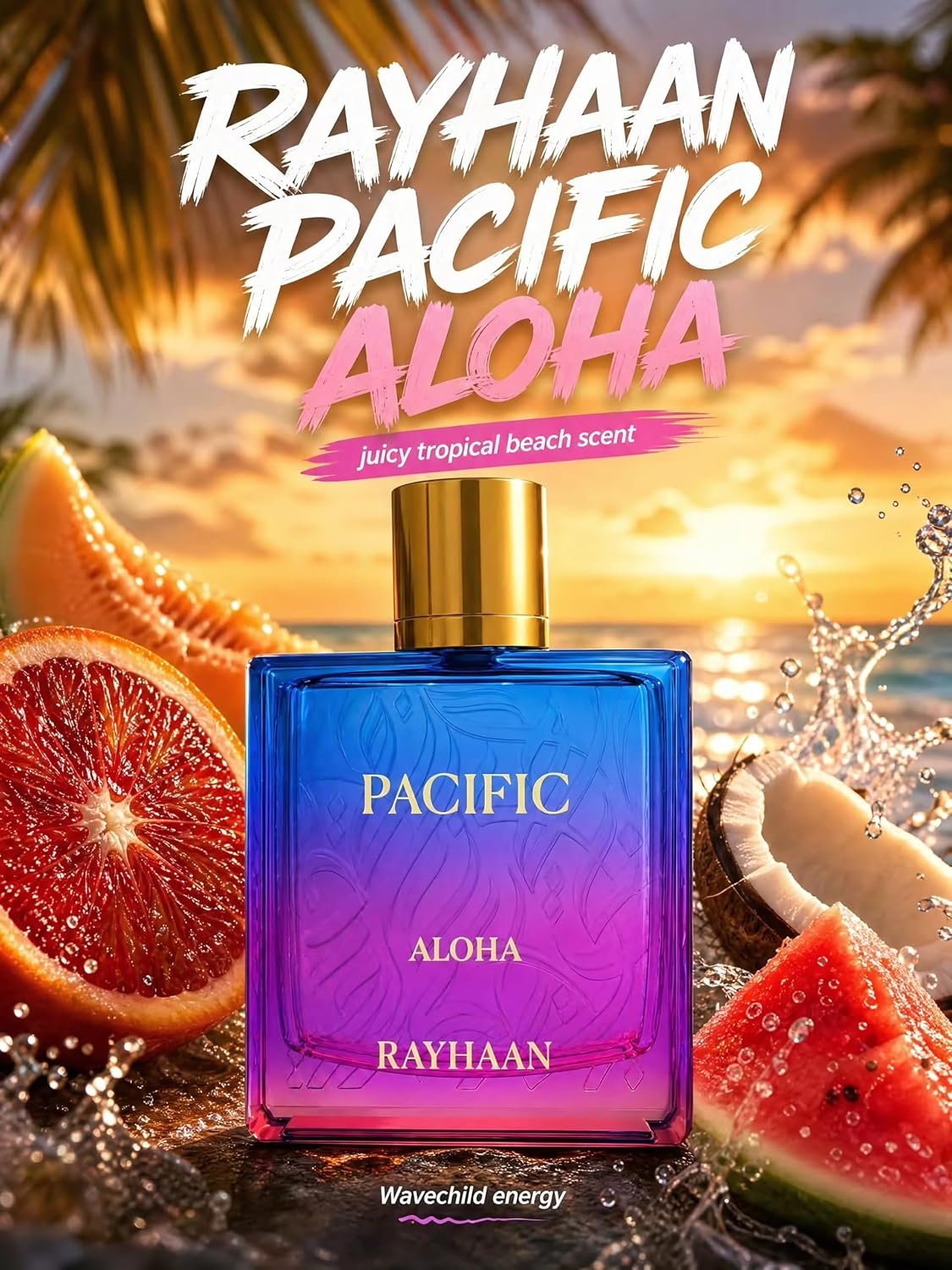 RAYHAAN Pacific Aloha – Eau De Parfum Spray Fruity, Tropical, Marine, Sweet Long-Lasting Fragrance for Unisex, 3.4 Ounce / 100 ml - Image 7