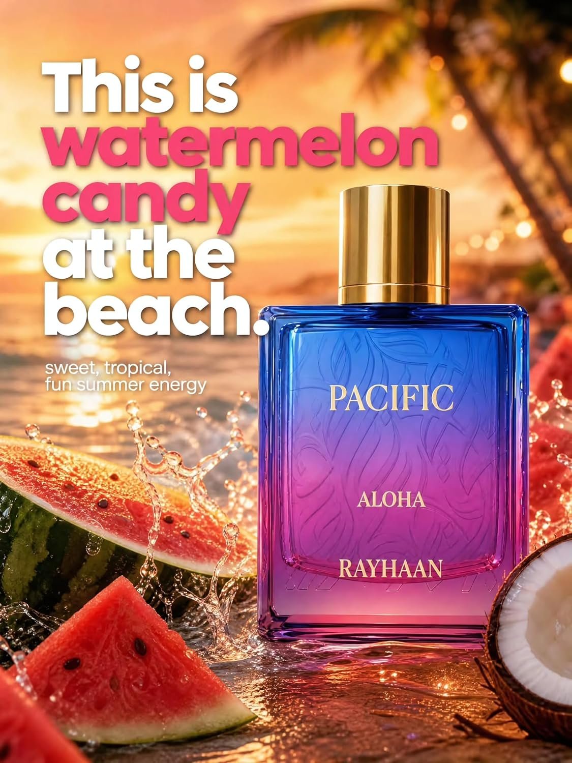 RAYHAAN Pacific Aloha – Eau De Parfum Spray Fruity, Tropical, Marine, Sweet Long-Lasting Fragrance for Unisex, 3.4 Ounce / 100 ml - Image 6