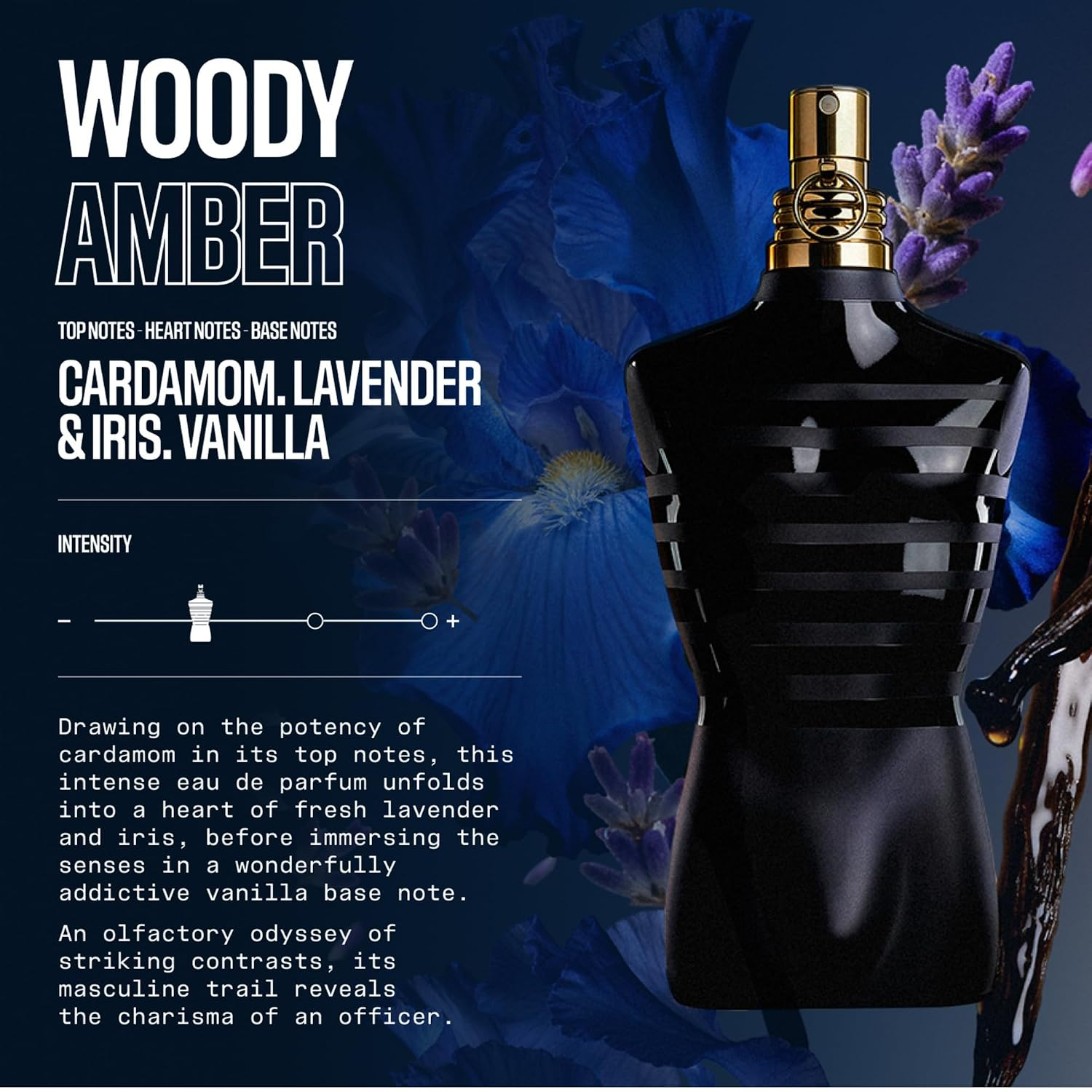 Jean Paul Gaultier Le Male Le Parfum for Men Amber Woody Eau de Parfum Intense for Men Fragrance - Cardamom, Lavender & Iris, Vanilla - Men's Perfume Spray - Image 2