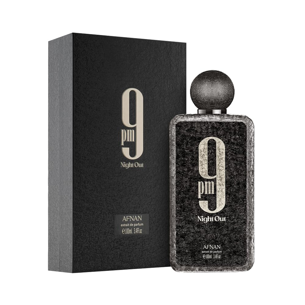 Afnan 9 PM Night Out Unisex Extrait de Parfum, 3.4 Fl. Oz